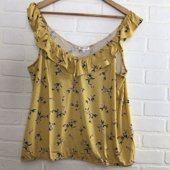 2/40$ 𝅺REITMANS eco responsible liberty floral tank top in XXL yellow - Picture 10 of 10